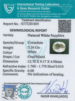 White Sapphire - 5.36 Carat