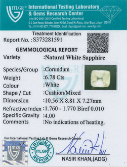 White Sapphire - 6.78 Carat