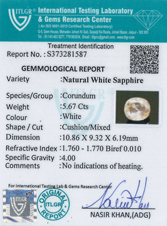 White Sapphire - 5.67 Carat