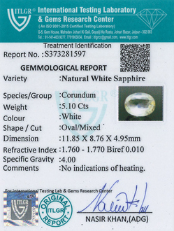 White Sapphire - 5.1 Carat