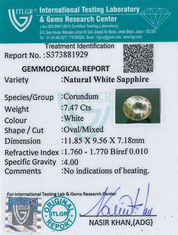 White Sapphire - 7.47 Carat