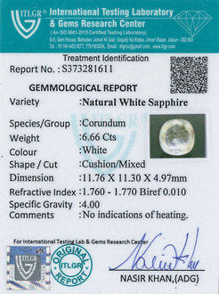 White Sapphire - 6.66 Carat