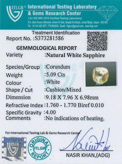 White Sapphire - 5.09 Carat