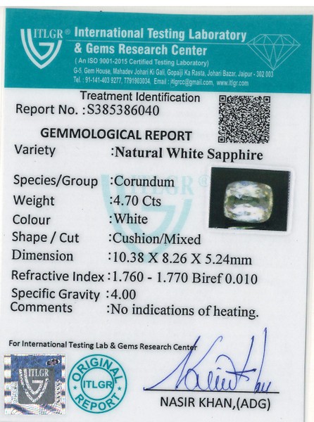 White Sapphire - 4.70 Carat
