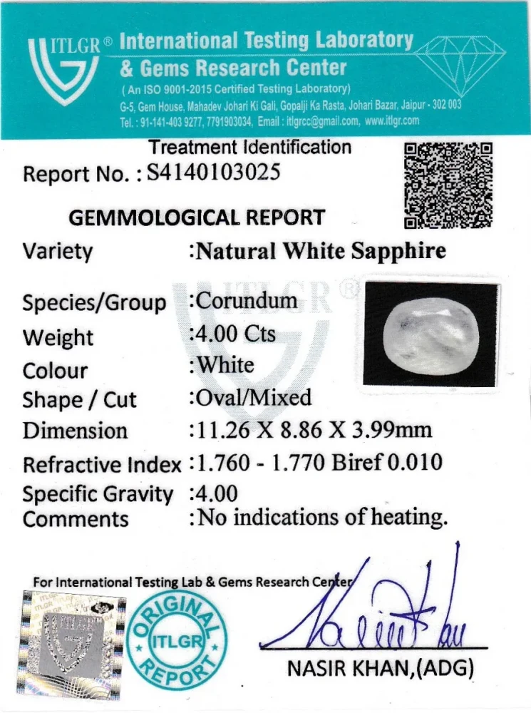 White Sapphire - 4 Carat