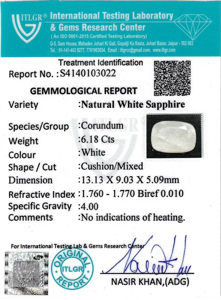 White Sapphire - 6.18 Carat