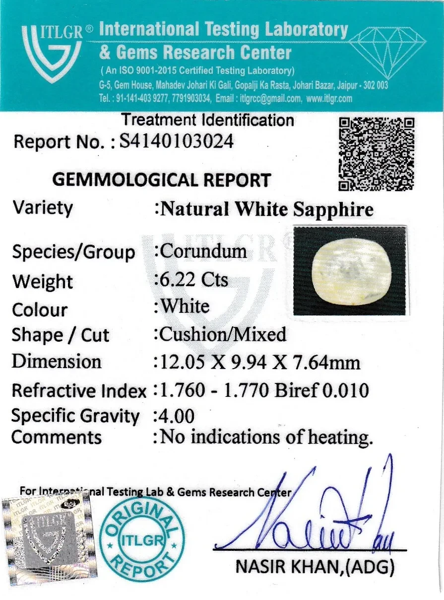 White Sapphire - 6.22 Carat