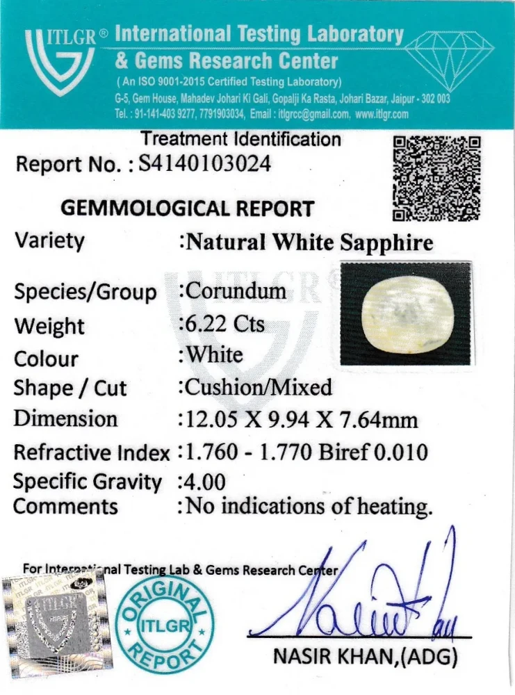 White Sapphire - 6.22 Carat