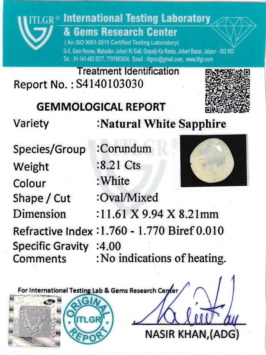 White Sapphire - 8.21 Carat