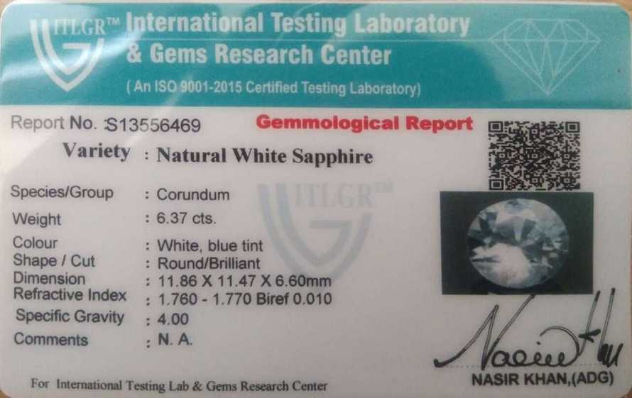 White Sapphire - 6.37 Carat