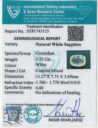 White Sapphire - 3.52 Carat