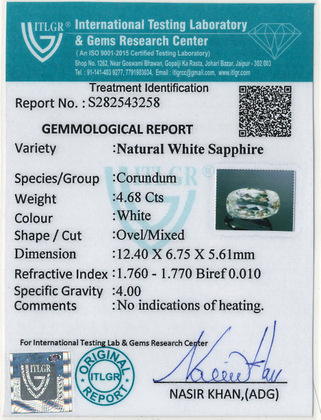 White Sapphire - 4.68 Carat
