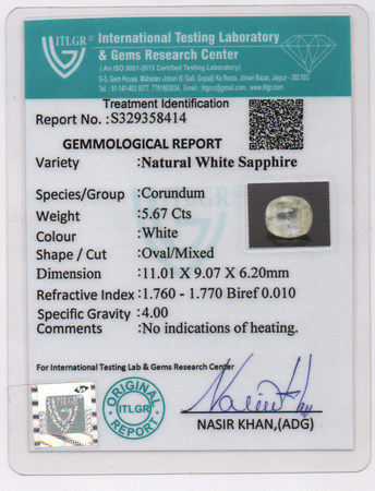White Sapphire - 5.67 Carat