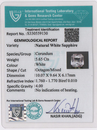 White Sapphire - 5.65 Carat