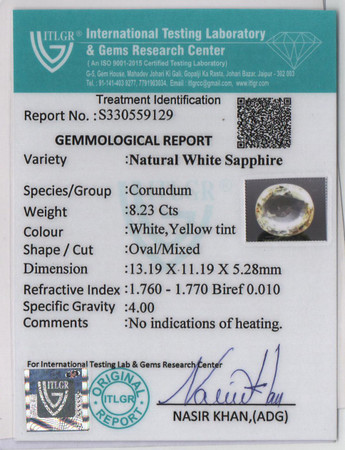 White Sapphire - 8.23 Carat