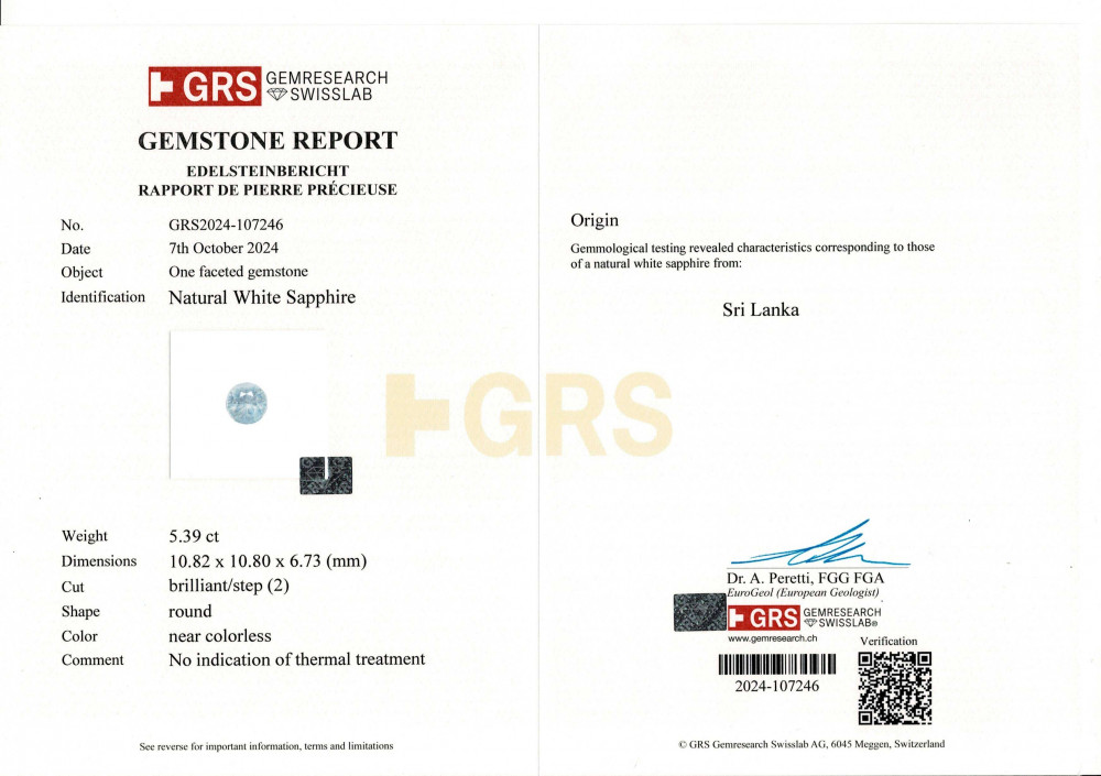 White Sapphire - 5.39 Carat
