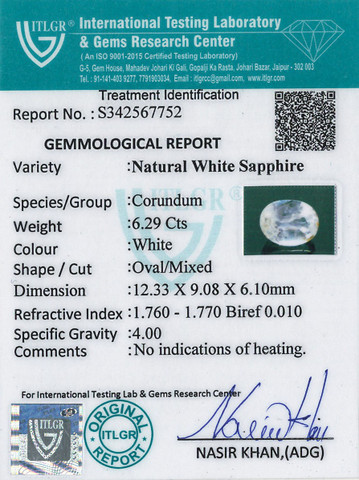 White Sapphire - 6.29 Carat