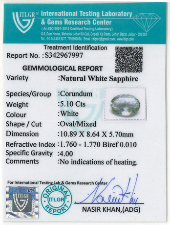 White Sapphire - 5.1 Carat