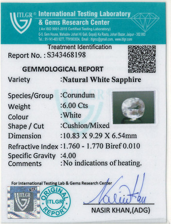 White Sapphire - 6 Carat
