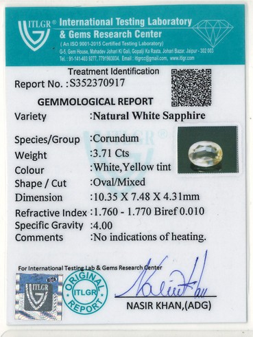 White Sapphire - 3.71 Carat