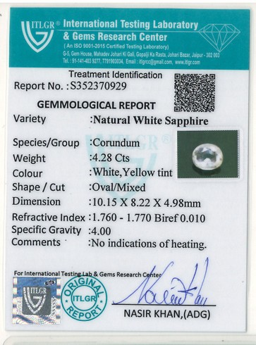 White Sapphire - 4.28 Carat