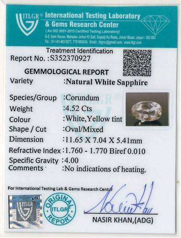 White Sapphire - 4.52 Carat
