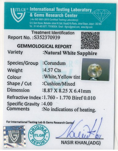 White Sapphire - 4.57 Carat