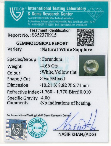 White Sapphire - 4.66 Carat