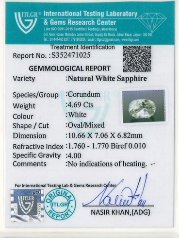 White Sapphire - 4.69 Carat