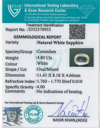 White Sapphire - 4.8 Carat