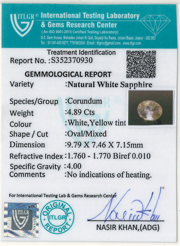White Sapphire - 4.89 Carat