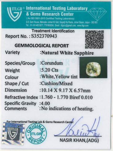 White Sapphire - 5.2 Carat