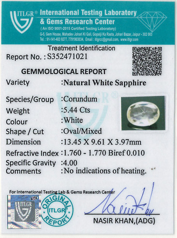 White Sapphire - 5.44 Carat