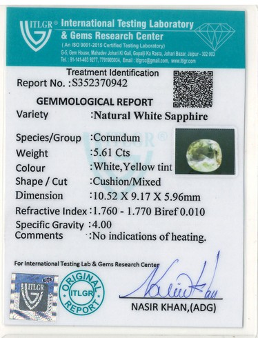 White Sapphire - 5.61 Carat