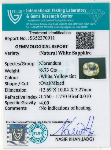 White Sapphire - 6.73 Carat