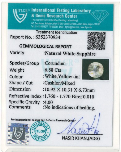White Sapphire - 6.88 Carat
