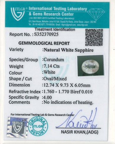 White Sapphire - 7.14 Carat