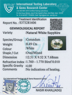 White Sapphire - 8.49 Carat