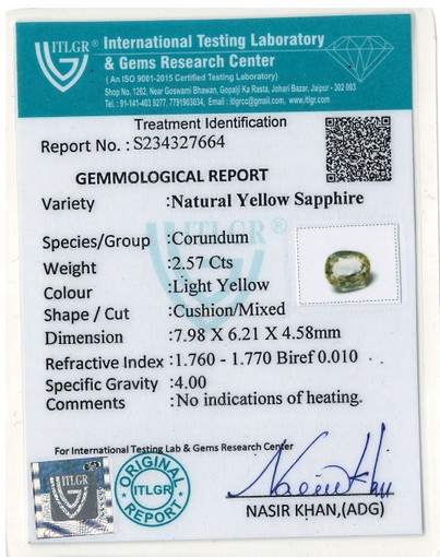 Yellow Sapphire - 2.57 Carat