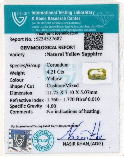 Yellow Sapphire - 4.21 Carat