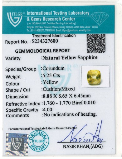 Yellow Sapphire - 5.25 Carat