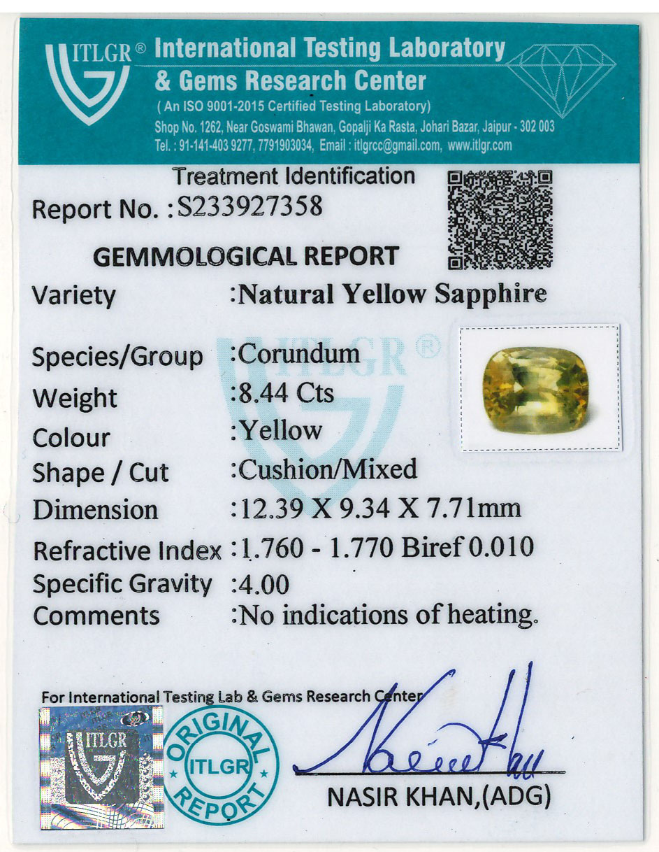 Yellow Sapphire - 8.44 Carat