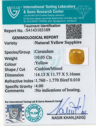 Yellow Sapphire - 10.05 Carat