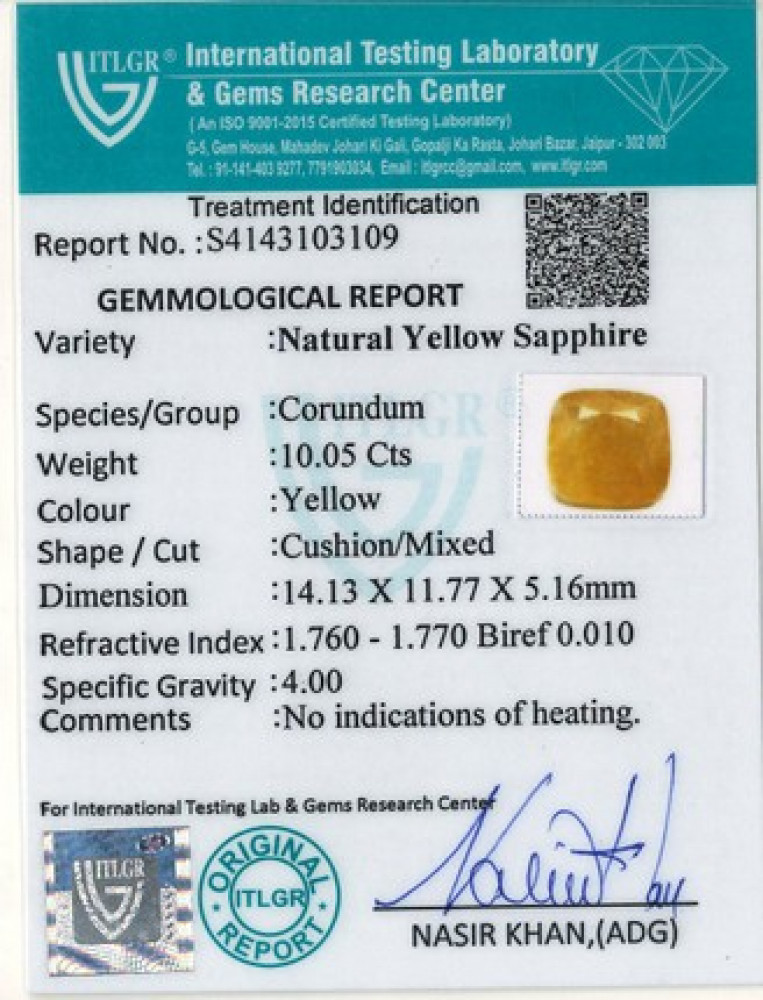 Yellow Sapphire - 10.05 Carat