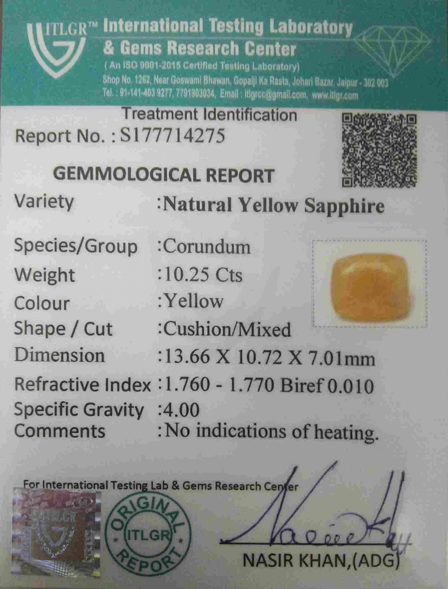 Yellow Sapphire - 10.25 Carat