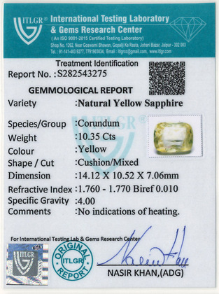 Yellow Sapphire - 10.35 Carat