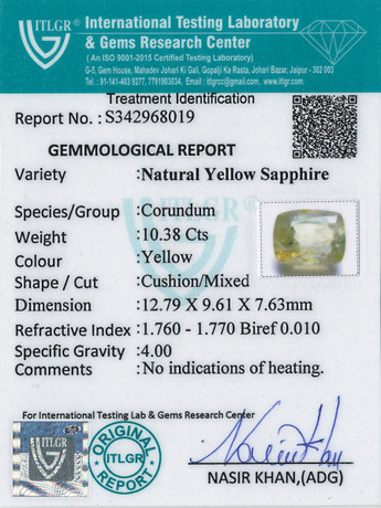 Yellow Sapphire - 10.38 Carat