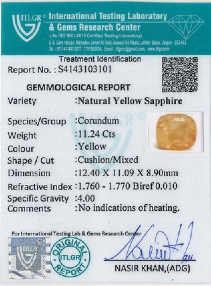 Yellow Sapphire - 11.24 Carat