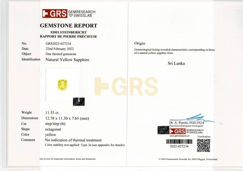 Yellow Sapphire - 21.49 Carat