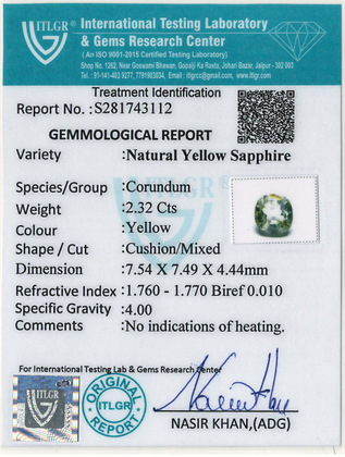 Yellow Sapphire - 2.32 Carat